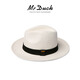 Mr Duck Pure tissé à la main Panama Men and Women Summer Summer Brim Brim Sun Chapeau Blanc Top Hat Protection Sun Protection