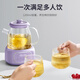 Daewoo (DAEWOO) household health pot all-glass body teapot tangerine peel teapot flower teapot kettle kettle insulation integrated fully automatic constant temperature electric kettle purple 1.2L stew pot