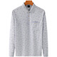 
FANQI men's T-shirt with pockets long-sleeved daddy suit middle-aged men's middle-aged and elderly men's polo shirt 9856 gray one size 48 suggest 80-120 Jin [Jin equals 0.5 kg]