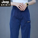 Jeep Spirit Casual Hosen Frühlings- und Sommer -Herrenhosen lose gerade Hosen 2025 Neue Ten Laised Stretch Herren Jeans 833 Denim Blue [Model] Regular M
