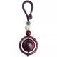 
Shilai Yuanzhuan keychain pendant small leaf red sandalwood wood texture mahogany pendant men and women hanging ornament pendant [rotable] sandalwood keychain