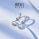 Ming brand jewelry platinum Pt950 white gold round bead earrings gift for women BFH0131 platinum earrings about 2.34 grams