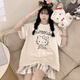 Cute hellokitty pajamas girls' style pure cotton summer short-sleeved thin style plus size fat mm student home clothing QYS-9928 M (suitable for 80-100 Jin [Jin equals 0.5 kg])