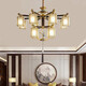 OPP (Opple) 2025 neuer Stil Abwärts alle Kupfer New Chinese Style Wohnzimmer Kronleuchter chinesischer Stil High-End Atmospheric Villa Restaurant Tea Room Hall 9889-10 Kupferköpfe Volles Spektrum Drei-Farben LED LED LED