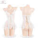 Fliro de malla transparente de encaje romántico de encaje y mono expuesto a la cadera traje sexy sexy 9227 Jumpsuit de encaje negro Tamaño promedio 80-120Jin [Jin equivale a 0.5 kg]