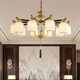 OPP (Opple) 2025 neuer Stil Abwärts alle Kupfer New Chinese Style Wohnzimmer Kronleuchter chinesischer Stil High-End Atmospheric Villa Restaurant Tea Room Hall 9889-10 Kupferköpfe Volles Spektrum Drei-Farben LED LED LED