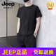 
JEEP SPIRIT Casual Sports Set Men's 2025 Summer Trendy Ice Silk Short Sleeve Shorts Paired Set 718 Black 2XL [141-160]