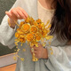 Cup Horse Chinese Style Bride Wedding Handd Fleur Fleur Golden Rose Wedding Gift Wedding Handmade DIY XIUHE CADEAU le meilleur ami Rose de la Rose - Sac à base + boîte-cadeau transparente + sac cadeau
