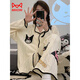 Miiow King Catman Elvis Pure Cotton Pyjamas für Frauen Frühling und Herbst Neue Langarmhosen Loose Strickwind Sweet Cartoon niedliche Heimkleidung Set 9215 m [Vorgeschlagen 80-100Jin [Jin gleich 0,5 kg]]