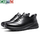 CARTELO men's leather shoes autumn leather lace men's shoes soft sole business sports casual shoes 5309 black 42