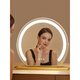 Fat Donglai's same style LED makeup mirror with light desktop dresser dormitory bedroom fill-in light rechargeable semi-circular mirror can be rotated 30cm fashionable white plug-in