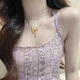 Feng Feili 18K gold-filled bow love necklace fashionable fugitive princess clavicle chain for women love bow necklace