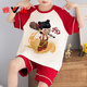 Yalu Little Milk Dragon Kinderpyjamas Junge Kurzschläfe reine Baumwolle Sommer dünne Jungen Cartoon mittelgroße Kinder Klimaanzug Anzug Set [reine Baumwolle] 693 Chinchilla M 100c 8 Größe Größe 90-103 Gewicht 30jin [Jin gleich 0,5 kg]