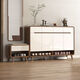 JUZHU's new style new Chinese-style solid wood shoe cabinet simple household door entrance entrance entrance entrance entrance storage cabinet storage cabinet door against the wall storage walnut color 106cm long delivery