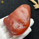 Fuwanzhe natural beeswax raw stone genuine handle piece raw amber red leather full leather pendant 72.18g