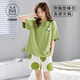 Yalu's own chest pad pajamas for women's short-sleeved shorts for summer pure cotton thin bra-free home clothing with chest pad short cover G1047 M for women [70-90Jin [Jin equals 0.5 kg]]