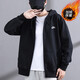 Nike (NIKE) men's clothing 2025 spring new sportswear outdoor fashion casual jacket warm plush jacket black/knit/plus plush M