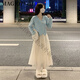 MAGIOPY International First-line Light Luxury French Fairy Super Fairy Temperament Dress Sweater Skirt Two-piece Set Women's Yellow Sweater + Beige Skirt XL