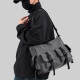 Casual versatile multi-pocket simple solid color large capacity men's crossbody bag black