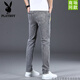 Playboy (PLAYBOY) summer men's jeans ripped thin Korean style trendy brand slim feet casual long trousers spring and autumn style 6636 gray + 1919 light blue [2 strips]-flower 28 [waist circumference 2 feet 1]