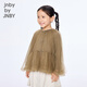 Jnby by JNBY new Jiangnan Buyi children's long-sleeved shirt A-shaped round neck raglan sleeves loose 25 autumn girls 1P7221010 216/camel brown 120 cm