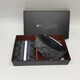Goyn Herren gedruckter kurzer Brieftasche Brieftasche Brieftasche Pin Schnalle Herrengürtel mit Vollverpackung High-End-dreiteils Set Relief Schwarz