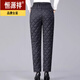 Hengyuanxiang windproof warm cotton pants for middle-aged and elderly women, autumn and winter outer wear large size plus fat plus large harem pants cotton pants 6854# black without embroidery 5XL recommended 180-200Jin Jin is equal to 0.5 kg