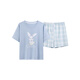 Qin Nuan 2025 Été Nouveau pyjamas pour femmes shorts de coton de haute qualité de style mince Extra grande taille 200jin [Jin est égal à 0,5 kg] Clothing Home Set A3519 Shorts M [80-95jin [Jin est égal à 0,5 kg]]]