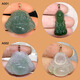 18k gold oblique hole jade buckle melon seed buckle pendant buckle Guanyin Buddha pendant jade clip buckle thick crown gold buckle A001 18K gold_ oblique hole special buckle