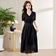 Ehangy International High-end Light Luxury Dress Women's Summer 2025 New Style Waist Covering Belly Slimming and Reducing Age Comfortable Skirt Black [High-end Gift Box] M Recommended (90-105Jin [Jin equals 0.5 kg])