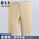 Yager Sommer-Männer dünne Hosen für mittlere und ältere Maulbeer-Seide High-End-Hosen super hängende No-Eisen hohe Taille Deep Casualhose [No-Eisen-Maulbeer-Seide] 6630 Light Khaki 32 (2 Fuß 5)