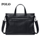 POLO briefcase men's soft leather business handbag 14/15 inch computer bag business trip briefcase meeting document bag