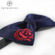 
T/Twenties hand-embroidered rose bow wedding male wedding groom blue groom best wedding wedding wedding photo host sauté [Bow tie] blue-embroidered rose_BV1349