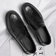 
Genuine leather men's loafers lazy trend summer men's shoes British casual leather shoes Korean version of bean shoes men 3518 black T.S.L genuine leather model 38