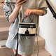 Woodpecker-sensing bag for women 2025 new trendy box small bag popular texture commuter one-shoulder crossbody bucket bag black