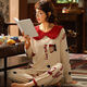 
Urban beauty pajamas women's spring and autumn pure cotton long sleeve cute Korean sweet suit summer autumn winter princess style casual home clothes green apricot color GXT9923 picture color M (recommended 75-95Jin [Jin equals 0.5 kg])