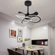 
Yunmao integrated fan light Nordic fan light 2025 new master bedroom restaurant ceiling fan light household integrated chandeliers modern 9227 black 60cm-voice (no networking required + remote control)