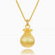 Slightly gifted gold-plated silver-brushed money bag pendant necklace for female Wei Xue of the same style filigree small blessing bag pendant clavicle chain sweater chain brushed money bag pendant gold-filled about 0.4 grams free