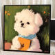 Tigre de tres abril Cartoón de cachorro garabateado lindo bichon Pintura al óleo digital bricolaje a mano pintada a mano acrílico customizado a mano XH12625 20*20cm Un pequeño juego completo de material de material de marco interno