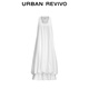 UR2025 summer new women's clothing vacation-split flower buds U-neck sleeveless dress UIU750001 (longer) S