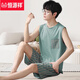 Hengyuanxiang Herren-Weste Shorts Pyjamas Sommermodal Sommer Dünne Plus-Größe Home Clothing für junge Menschen können Anzüge Store-12026 [Modal Anzug] l [vorgeschlagen 100-140jin [Jin gleich 0,5 kg]]]