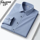 Lilang Men's Shirt à manches longues Business Office élastique décontracté Couleur solide élastique Professionnel Usure Forme Not Trending Tendage Anti-ride Modal Shirt Men 9922 Blaides bleues et blanches S 38