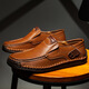 Gy Jinlilai zapatos para hombres cosidas a mano para hombres con zapatos casuales al aire libre con un pie plano de cuero plano mocasines de gran tamaño 9916 marrón oscuro 39