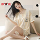 Yalu con almohadilla de cofre Un pijama de algodón puro para mujeres 2025 pantalones cortos de manga corta de verano lindo size dulce colocación de ropa para el hogar con almohadilla de almohadilla de techo-G1047 M Mujeres [sugerido 80-100Jin [Jin iguala 0.5 kg]]