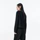 Peacebird women's jacket round neck texture small fragrance style top autumn elegant cardigan black top M