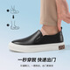 Sept chaussures en cuir Wolf pour hommes en été, haricots en cuir authentiques légers et respirant des chaussures de planche décontractées à un pied, couche de vache de vache de vache de vache noir 9859 41