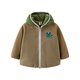 Minibala antistatic Baladi boys and girls raglan sleeve jacket baby warm polar fleece jacket 2025 autumn new style dark khaki 50710 antistatic double-sided fleece 110