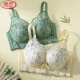 LangSha (LangSha) underwear for women's gathering small breasts, large, thick, non-steel-wire adjustment type anti-sagging sexy lace bra set, green/single piece 75B 34