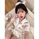 糜岚（MieLanat）蜡笔小新睡衣日系三件套蜡笔小新睡衣女夏季天薄款短袖长裤 KK-14123[短袖]三件套 M [建议80-100斤]