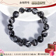 Eternal symbol collection grade natural black silver titanium crystal bracelet black crystal bracelet energy black hair crystal birthday gift for men and women collection grade black silver titanium-7mm